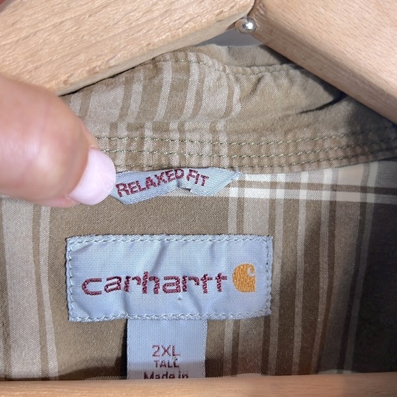 Carhartt Relaxed Fit Button Down Short Sleeve Shirt size 2XL Tall - Picture 2 of 7